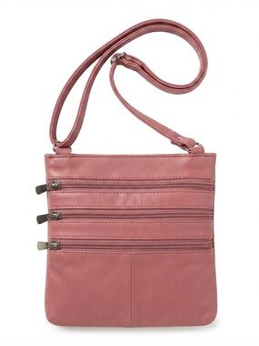Genuine Leather Pink Crossbody Shoulder Bag
